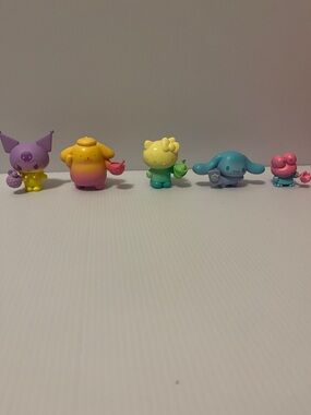 Sanrio Pastel Mini Character Figures - Purple, Yellow, Green, Blue, Pink